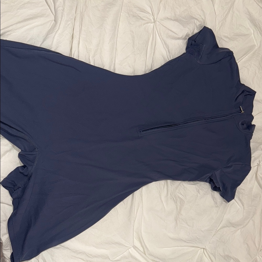 Navy Blue Short Sleeve Jumpsuit